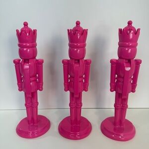 Hot Pink Nutcracker Decor – Set of 3 | Modern Holiday Accent